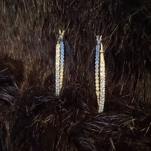 4 ct White Sapphire Hoop Earrings